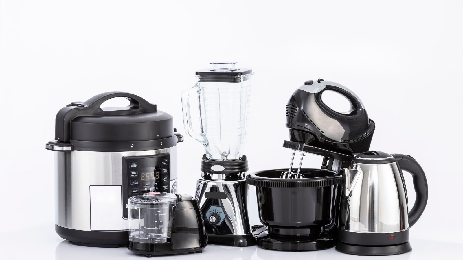 Blender, Heater and Rice Cooker.