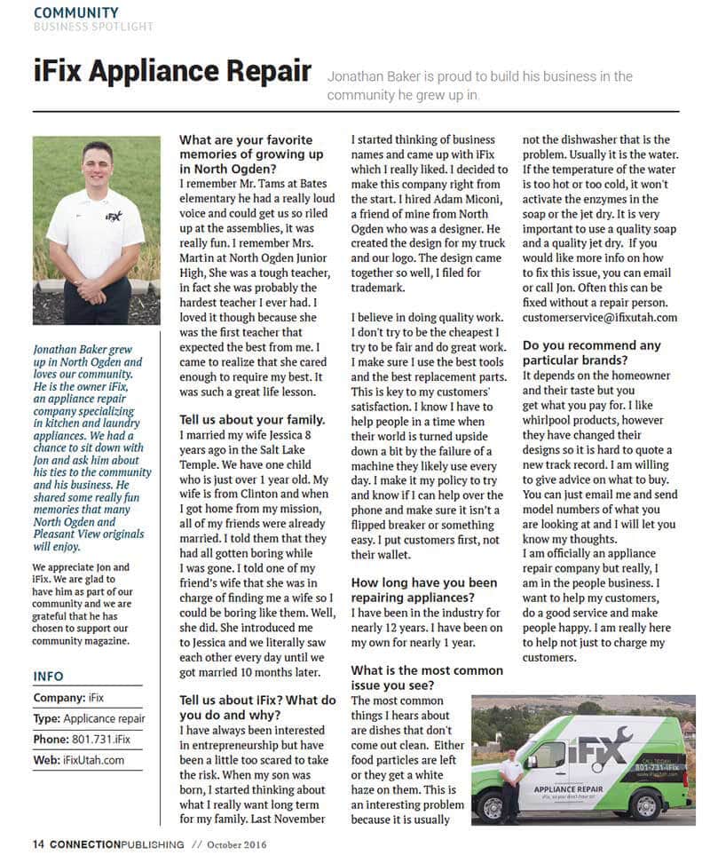 North Ogden Connection Magazine Feature